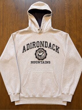 Prairie Mountain Adirondack Mountains Forever Wild Hoodie Gray Small